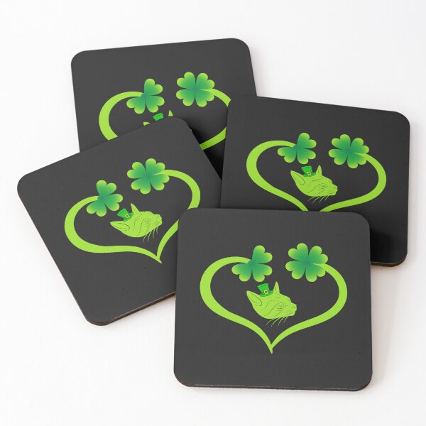 Item preview, Cat Clover Silhouette Shamrock St Patricks Day Kitten Lover designed and sold by JNgraphictopia.