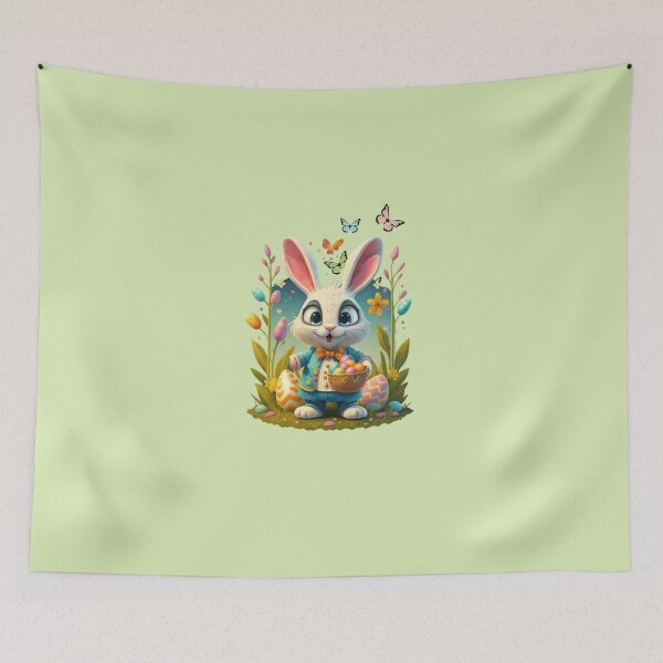 Item preview, bunny carrying a basket with eggs designed and sold by Moris-shop.