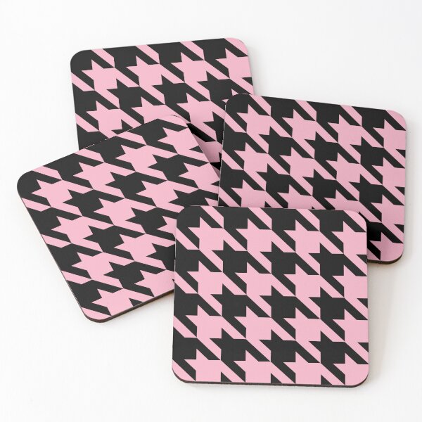 Item preview, Pink and black houndstooth pattern designed and sold by LinDraws.