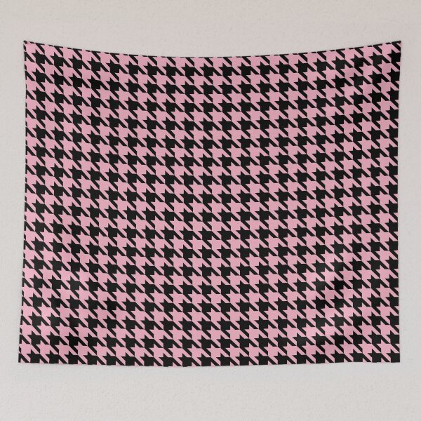 Item preview, Pink and black houndstooth pattern designed and sold by LinDraws.