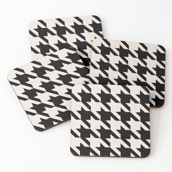 Item preview, Beige and black houndstooth pattern designed and sold by LinDraws.