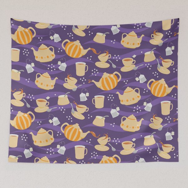 Item preview, Time for Tea - Teapots and teacups pattern designed and sold by Vanessa Bentley.