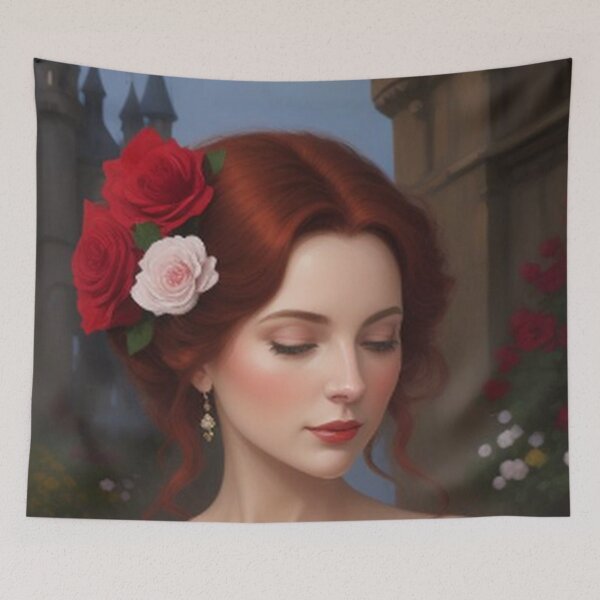 Item preview, Beautiful Lady With Roses at the Castle designed and sold by TheDarkWardrobe.