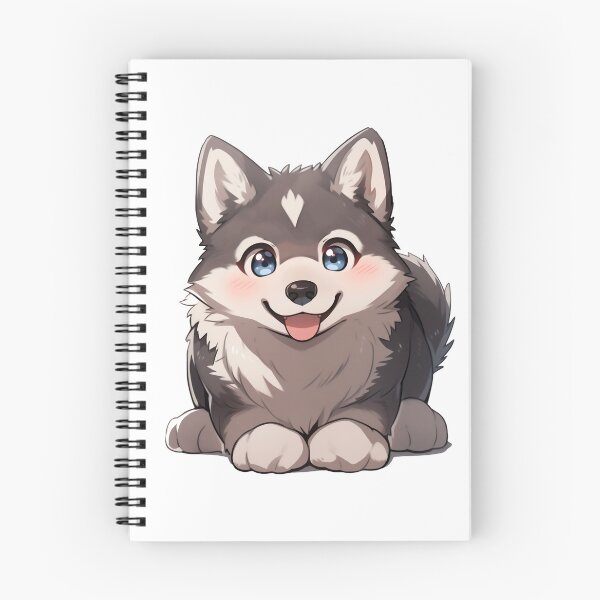 Item preview, Cute Kawaii Husky Dog Puppy with Blue Eyes designed and sold by CozyKawaiiArt.