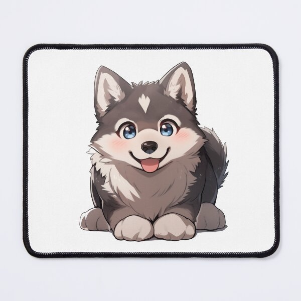 Item preview, Cute Kawaii Husky Dog Puppy with Blue Eyes designed and sold by CozyKawaiiArt.