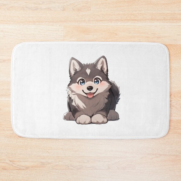 Item preview, Cute Kawaii Husky Dog Puppy with Blue Eyes designed and sold by CozyKawaiiArt.