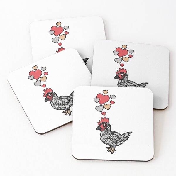 Item preview, Cute Plymouth Rock Chicken With Hearts designed and sold by eternallygifted.
