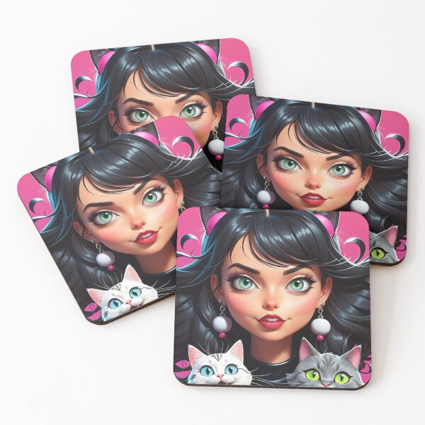 Item preview, Crazy Girl and Cat - 2 designed and sold by cyberartstudiox.