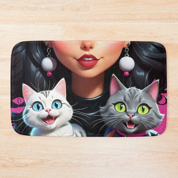 Item preview, Crazy Girl and Cat - 2 designed and sold by cyberartstudiox.
