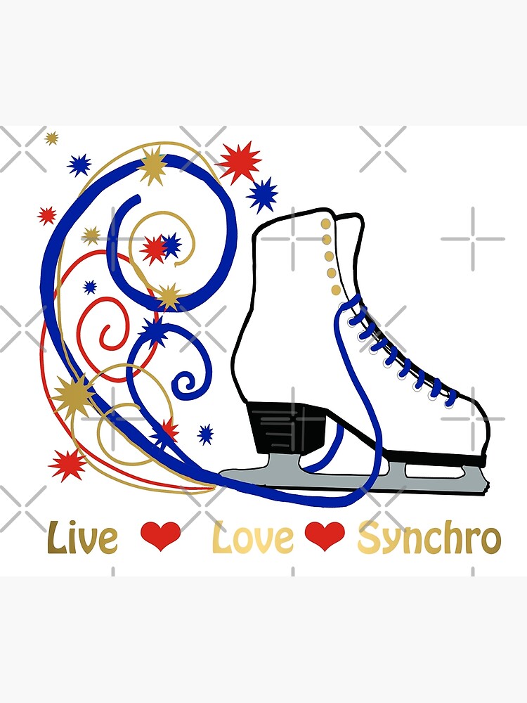 "Live,Love,Synchro Synchronized Figure Skating Design" Poster by