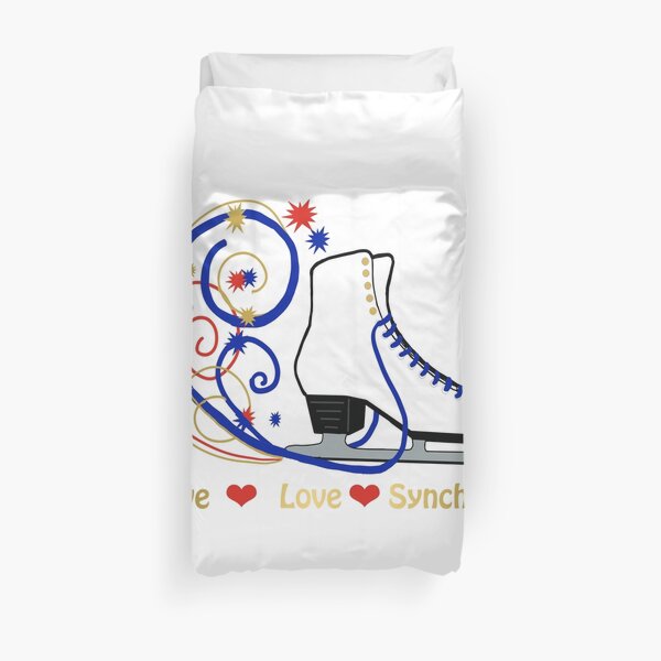 Live,Love,Synchro- Synchronized Figure Skating Design Duvet Cover