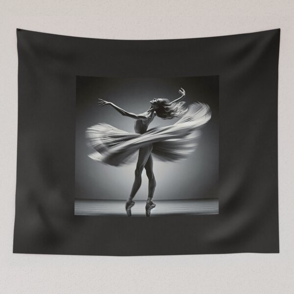 Item preview, Ballet dancer in mid-twirl, her form a study of motion and grace, captured in a high-speed photograph style designed and sold by AndreaMart.