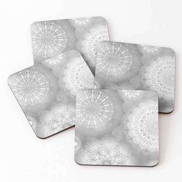 Item preview, Celestial Harmony Silver Mandala Flowers designed and sold by NoaaDesign.
