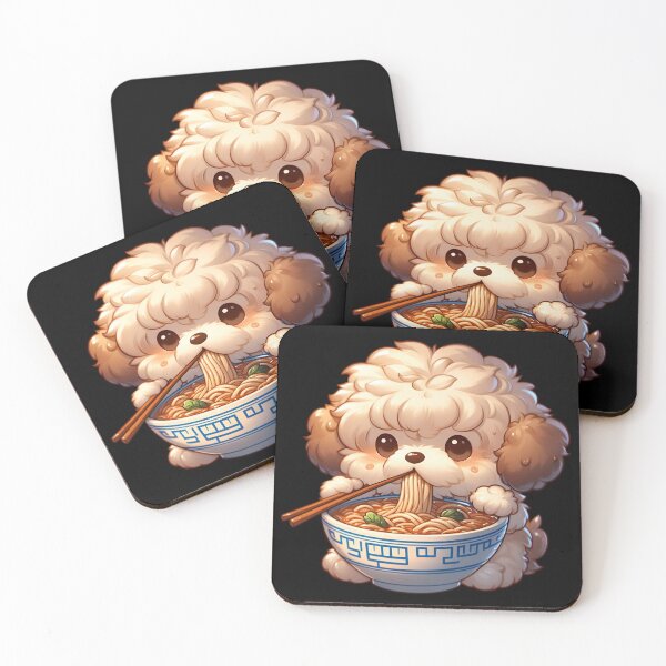 Item preview, Kawaii Puppy Eating Ramen 9 designed and sold by Totally4Ryo.