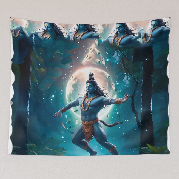 Item preview, Divine in Nature: Shiva under the Moonlight of the Forest designed and sold by OnlyClassicArt.