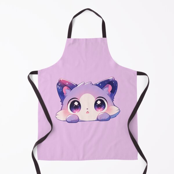 Item preview, Cute Kawaii Surprised Space Cat Kitten in Pink and Purple Pastel designed and sold by CozyKawaiiArt.