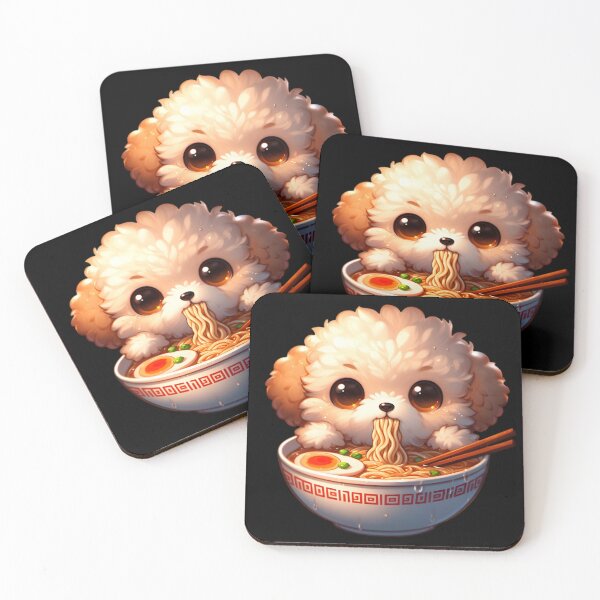 Item preview, Kawaii Puppy Eating Ramen 11 designed and sold by Totally4Ryo.