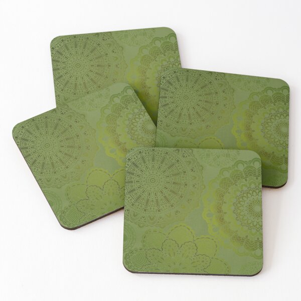 Item preview, Celestial Harmony, Green Metallic Mandala Delicate Flowers  designed and sold by NoaaDesign.