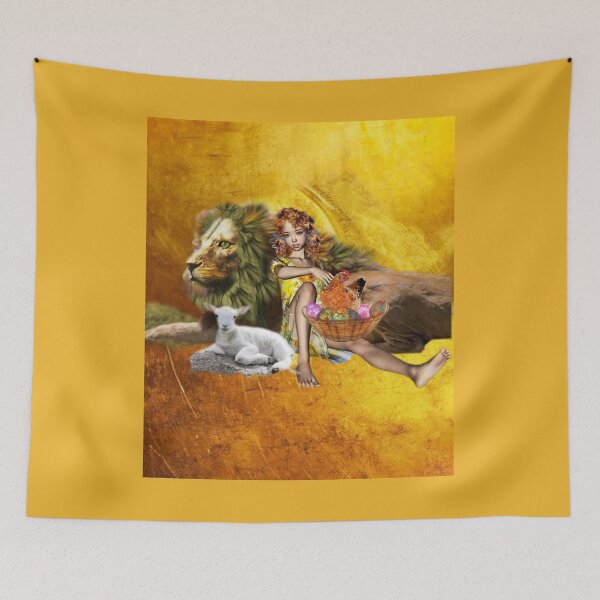 Item preview, The Lion, Lamb, Girl, and Easter Eggs designed and sold by Patricia Brown.