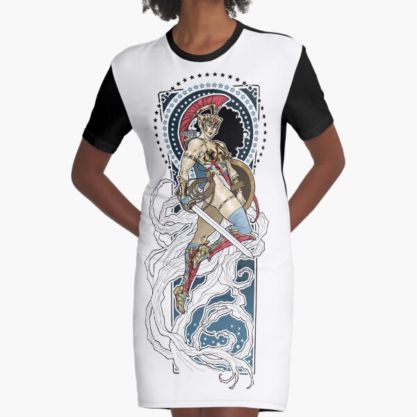 Female Warrior Graphic T-Shirt Dress