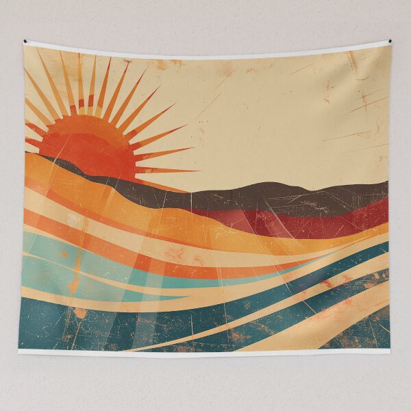 Item preview, retro sunrise designed and sold by PricklyPeanut.