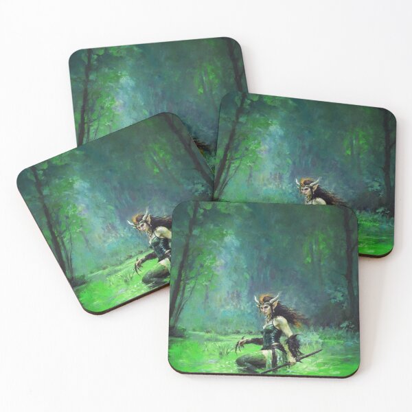 Item preview, Epic Fantasy Folklore Illustration - Elf Hunter Of The Swamp designed and sold by AUTHENTIC AMERICANA ARTS.