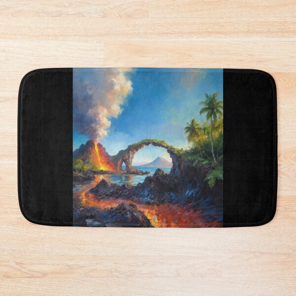Item preview, Epic Fantasy Folklore Illustration - Tropical Volcano Island designed and sold by AUTHENTIC AMERICANA ARTS.