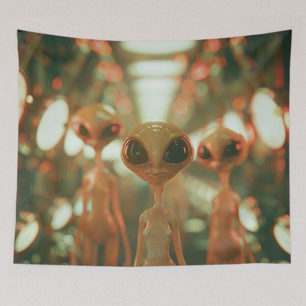 Item preview, Retro Aliens Art 3D designed and sold by nomiraclehere.