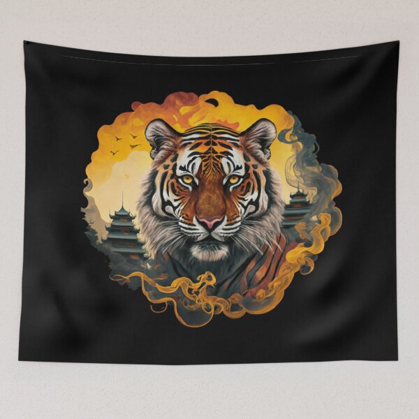 Item preview, Black an yellow silhouette of a Tiger designed and sold by 123ks.