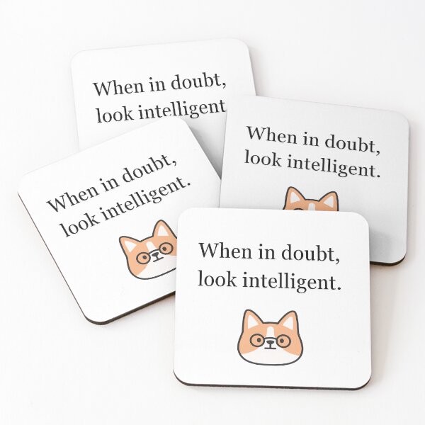 Item preview, When in doubt, look intelligent - Funny Cat - Funny Dog designed and sold by miamai.
