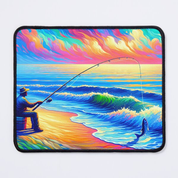 Item preview, Vintage East Coast Surf Fisherman Catching a Bluefish designed and sold by HippieFarms11.