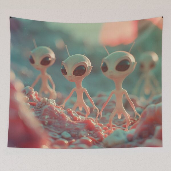 Item preview, Retro Aliens Art 3D designed and sold by nomiraclehere.