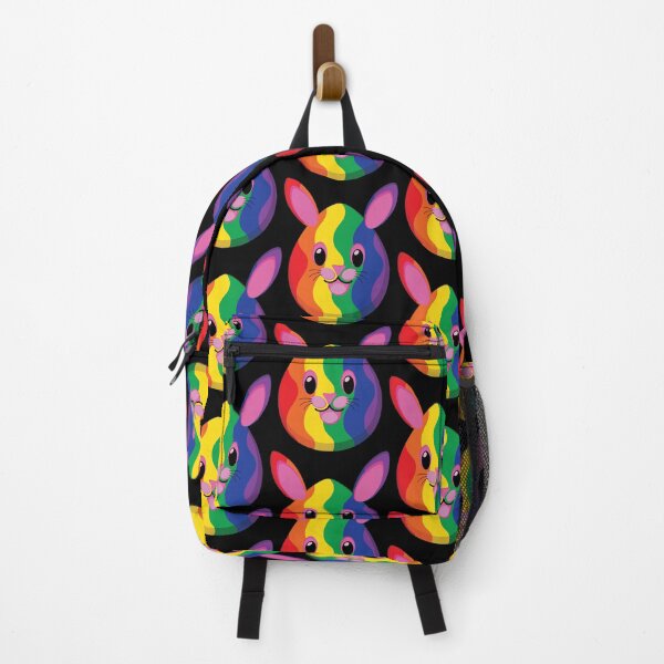 Item preview, Cute Happy Easter egg bunny face colorful Pride rainbow, LGBTQ support gift graphic designed and sold by NobizArtwerkz.