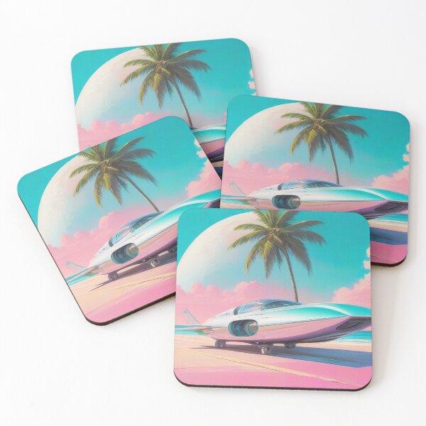 Item preview, Retrofuturistic Beachscape Sticker (1374) designed and sold by WASjourney.