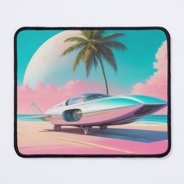 Item preview, Retrofuturistic Beachscape Sticker (1374) designed and sold by WASjourney.