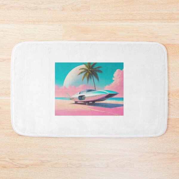 Item preview, Retrofuturistic Beachscape Sticker (1374) designed and sold by WASjourney.