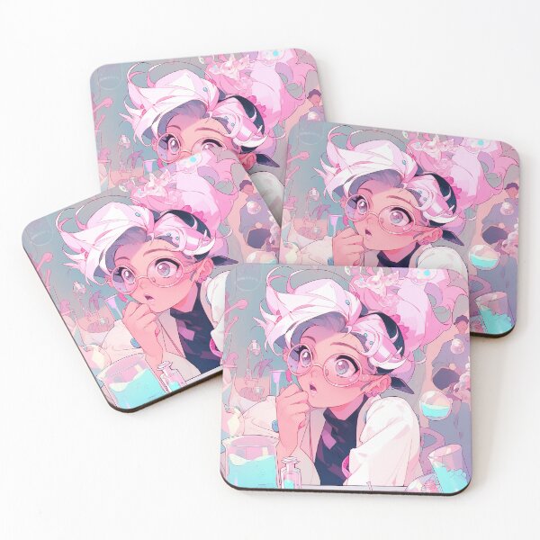 Item preview, Pastel Scientist Lab Coat Anime Girl designed and sold by bubblegoth.