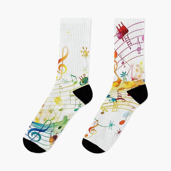 Item preview, Coloridas notas musicales abstractas sobre un fondo blanco. designed and sold by Rostislav Bouda.