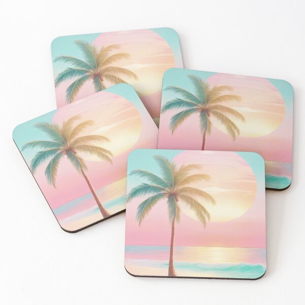 Item preview, Vaporwave Palm Trees Sticker (1379) designed and sold by WASjourney.