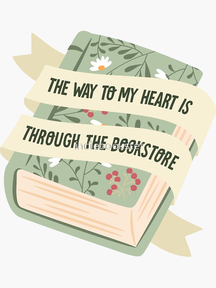 Thumbnail 3 von 3, Sticker, Der Weg zu meinem Herzen führt über die Buchhandlung designt und verkauft von indiebookster.