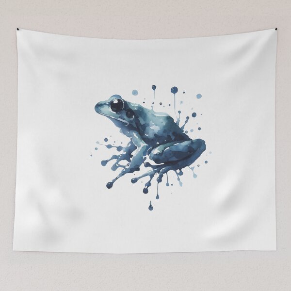Item preview, Blue Frog, abstract watercolor art designed and sold by Batshirt.