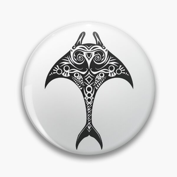 Item preview,  tribal manta ray tattoo black and white pen and ink digital art design 2 designed and sold by kgcreation91.