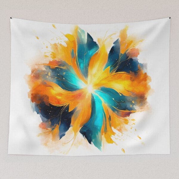 Item preview, abstract painting star vibrant colors designed and sold by janjacbu.