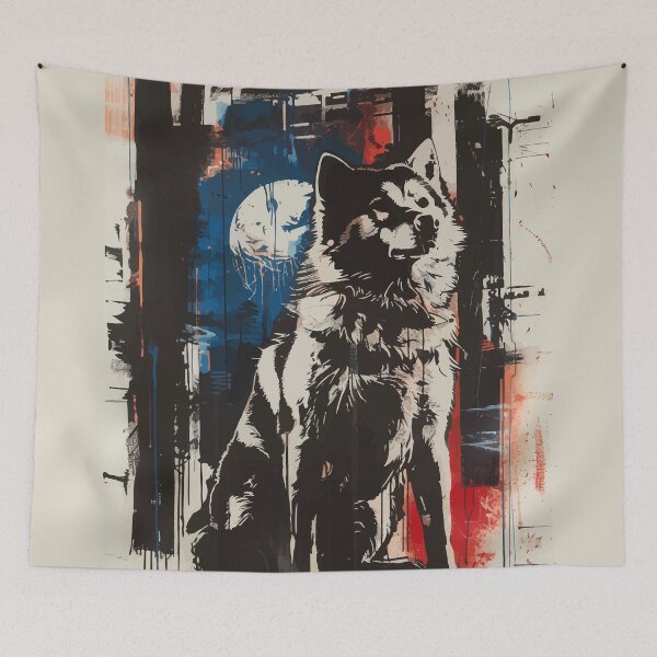 Item preview, Husky dog grunge portrait designed and sold by etherElric.