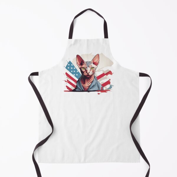 Item preview, patriot white and red cat against the background of the flag designed and sold by jkrphoto.