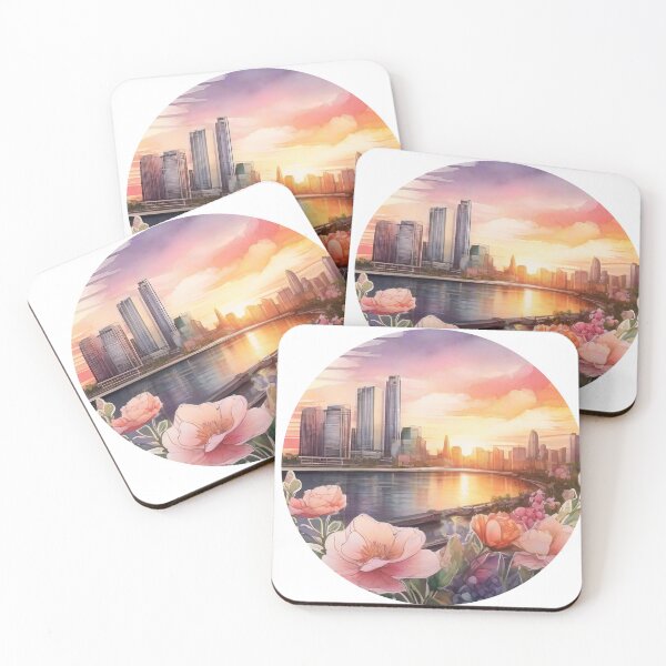 Item preview, Floral Watercolor Cityscape Sticker (1400) designed and sold by WASjourney.
