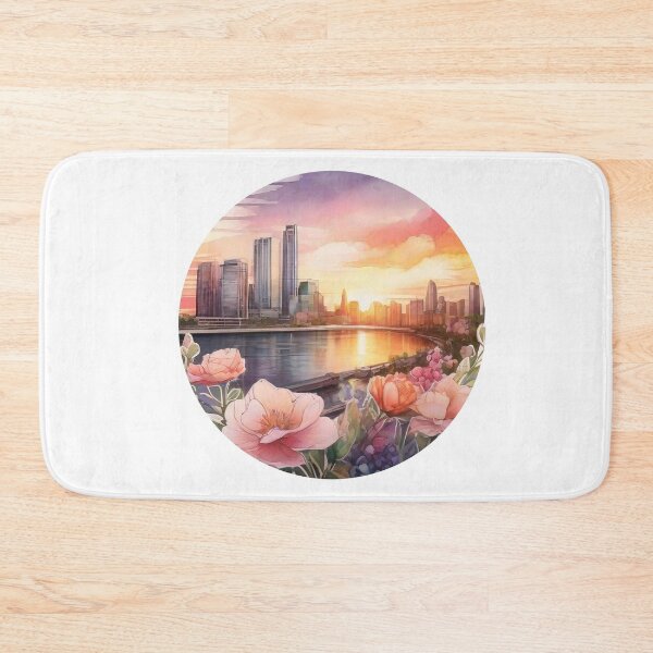 Item preview, Floral Watercolor Cityscape Sticker (1400) designed and sold by WASjourney.