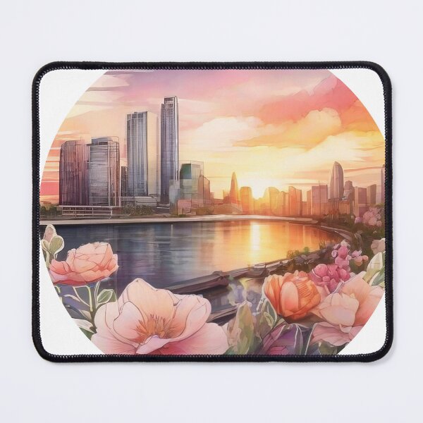 Item preview, Floral Watercolor Cityscape Sticker (1400) designed and sold by WASjourney.