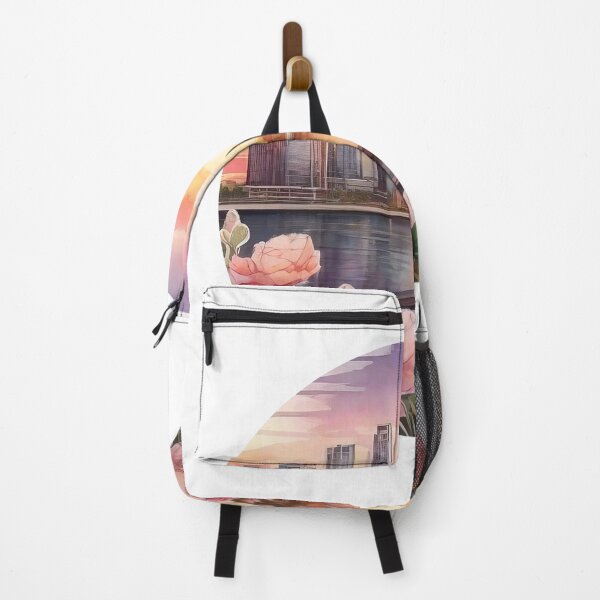 Item preview, Floral Watercolor Cityscape Sticker (1400) designed and sold by WASjourney.