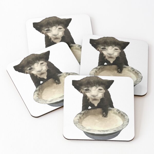 Item preview, Milk Face Cat Meme (Cursed Milk Cat) designed and sold by IcePools.
